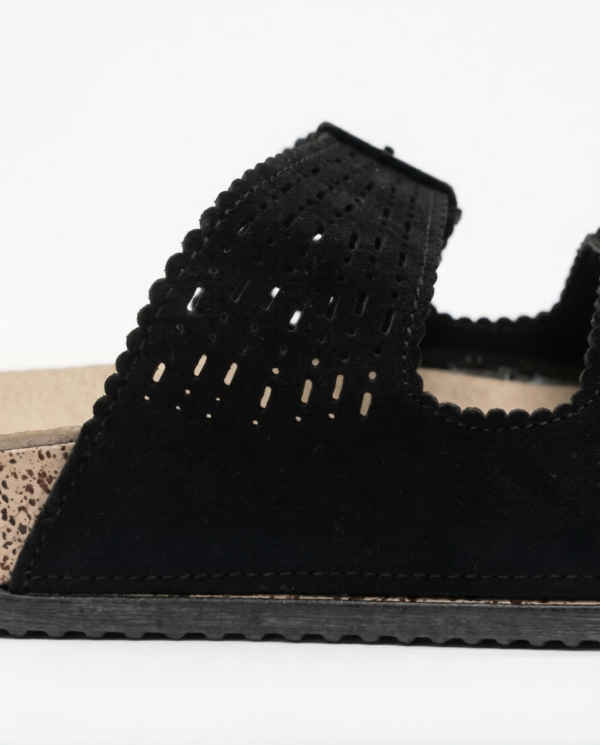 Comfort Black Double Buckle Sandals