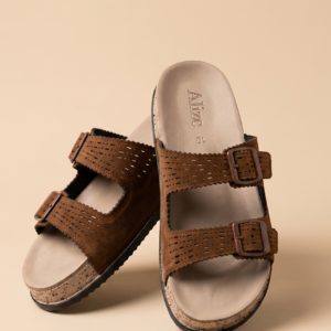 Comfort Brown Double Buckle Sandals