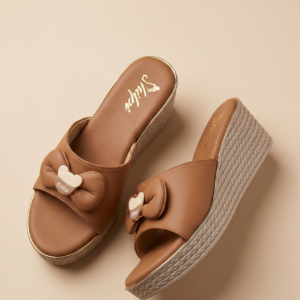 Amber Brown Comfort Wedge Heel Sandals