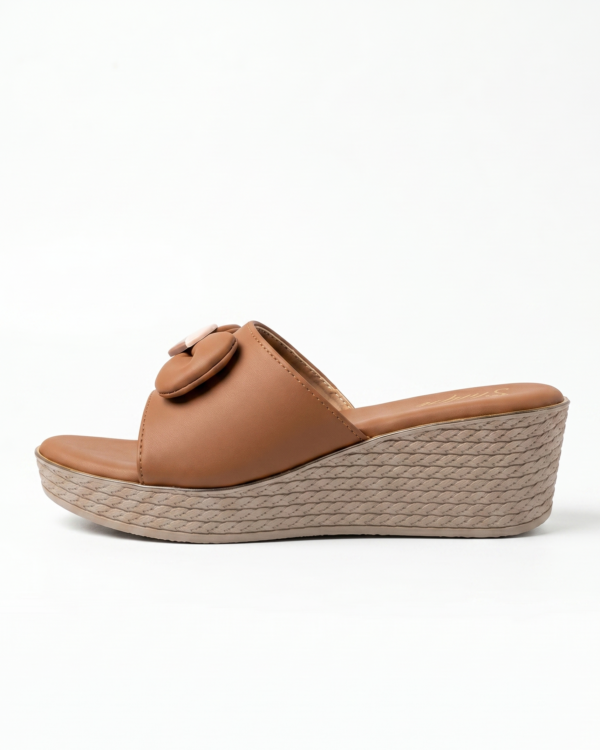 Tan Comfort Wedge Heel Sandals