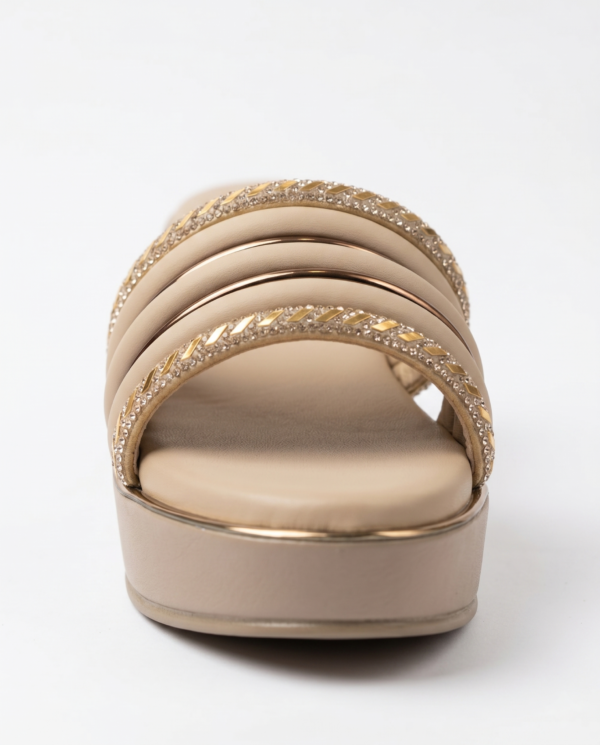 Beige Comfort Wedge Heel Sandals