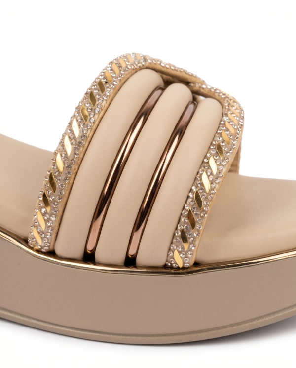 Beige Comfort Wedge Heel Sandals