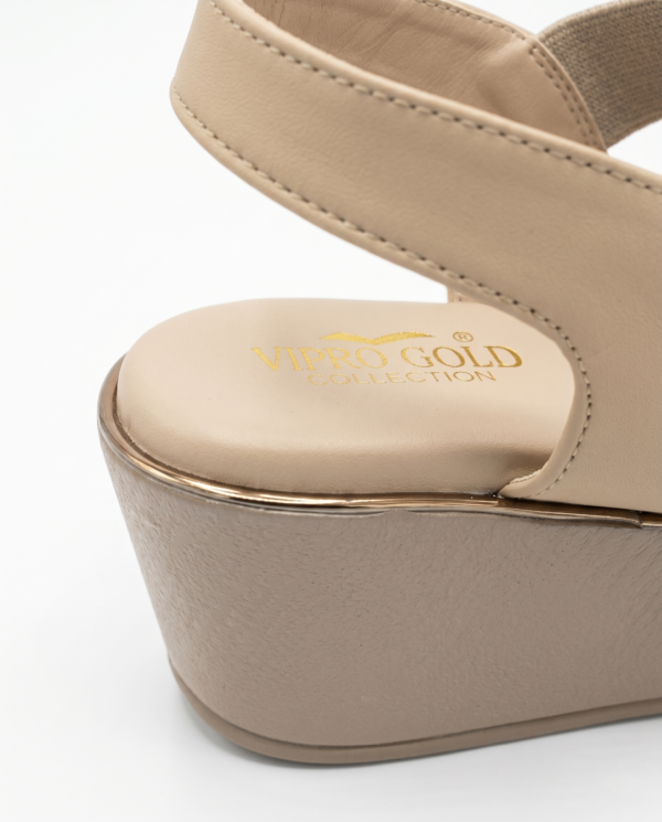 Beige Comfort Wedge Heel Sandals